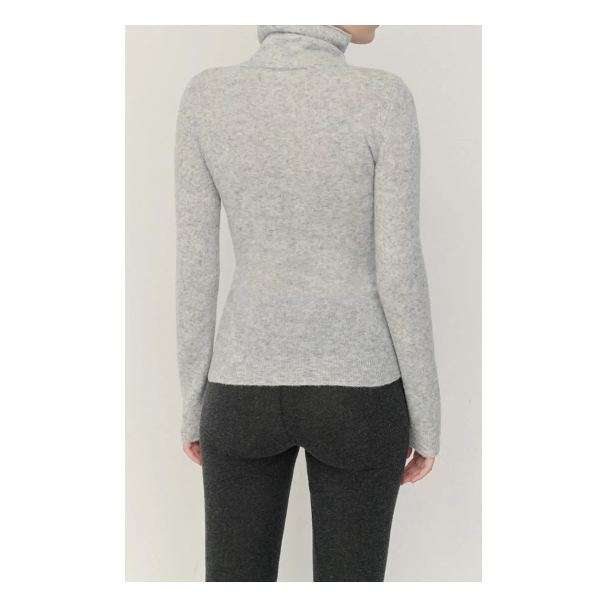 American Vintage - Razpark Polo Neck Wool Jumper | Light grey