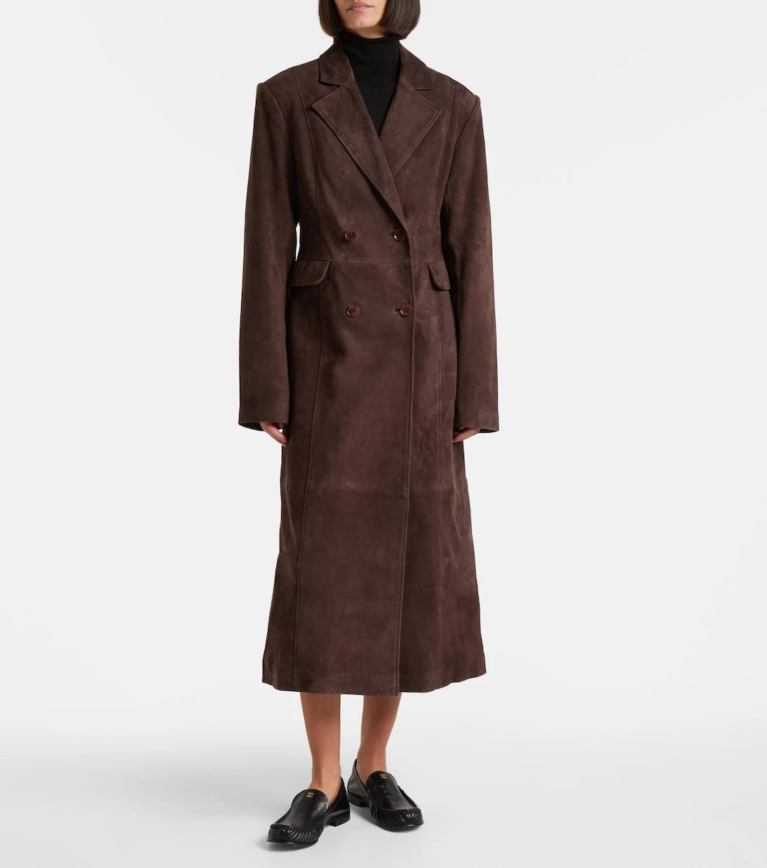 Rotate - Double-breasted suede coat