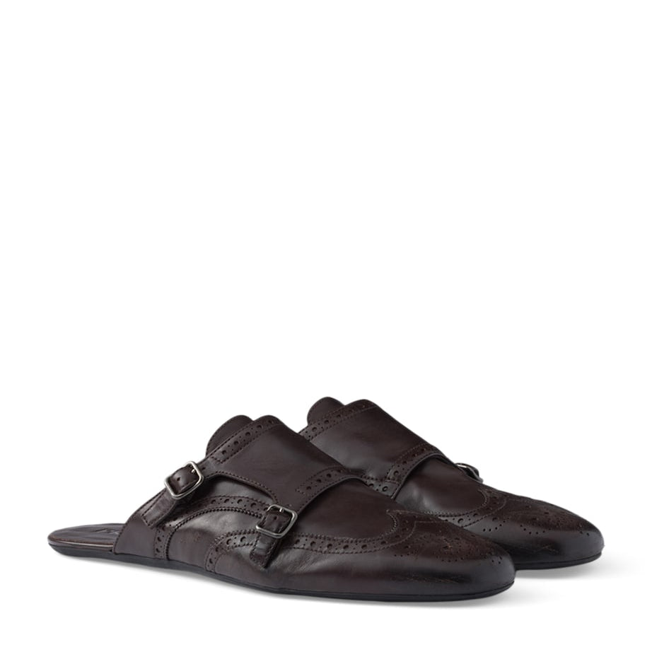 Calfskin Monk-Strap Mules