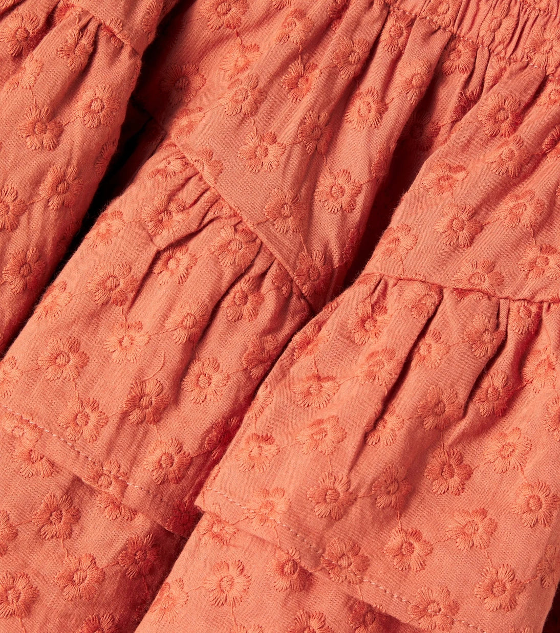 Rylee + Cru - Embroidered tiered cotton skirt