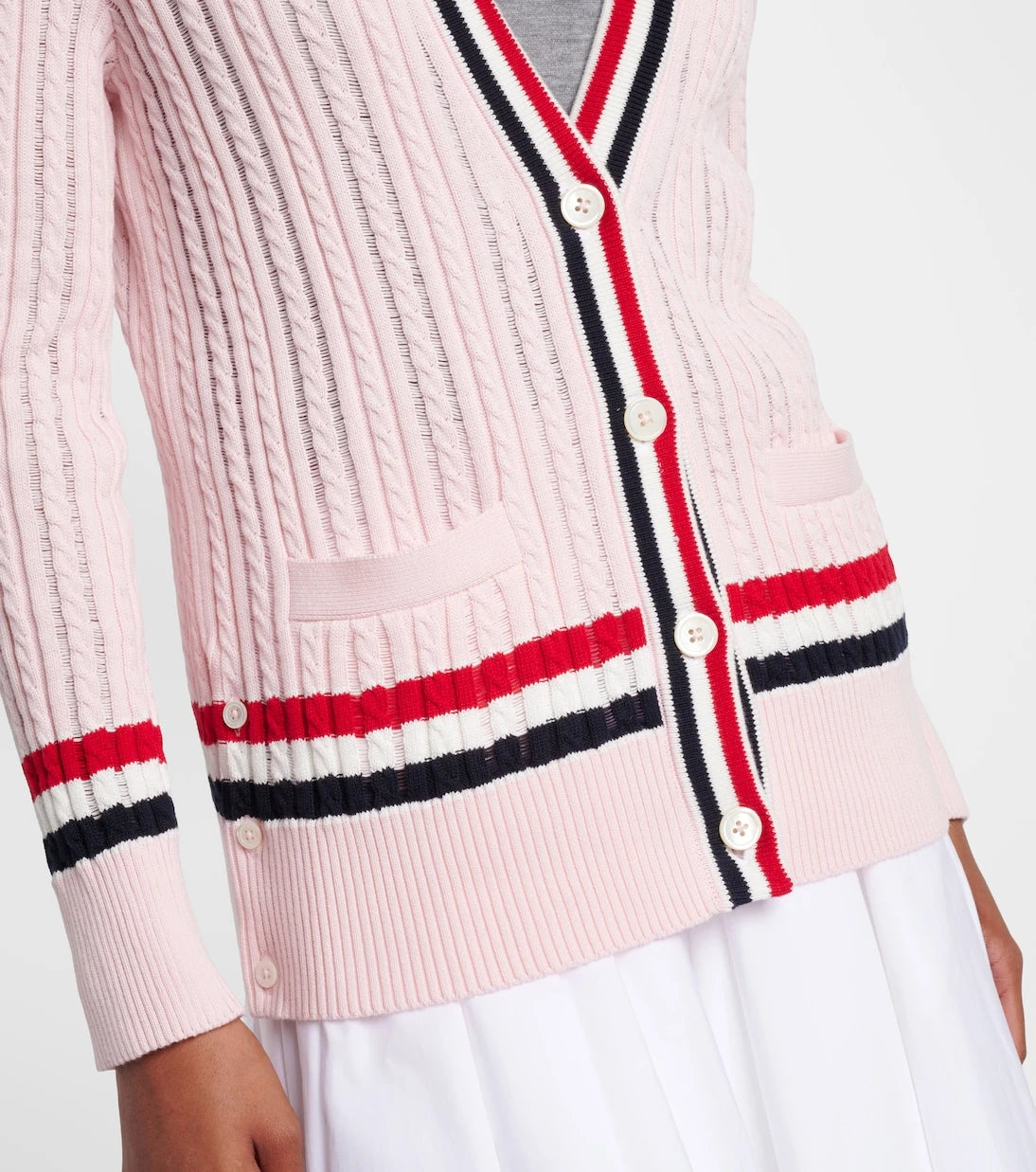 Thom Browne - Cable-knit cotton cardigan