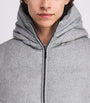 Grey Down-Silk-Cashmere Puffer Coat