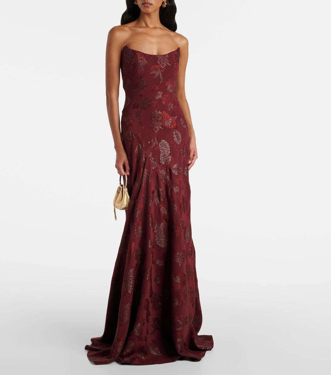 Markarian - Floral metallic corset gown