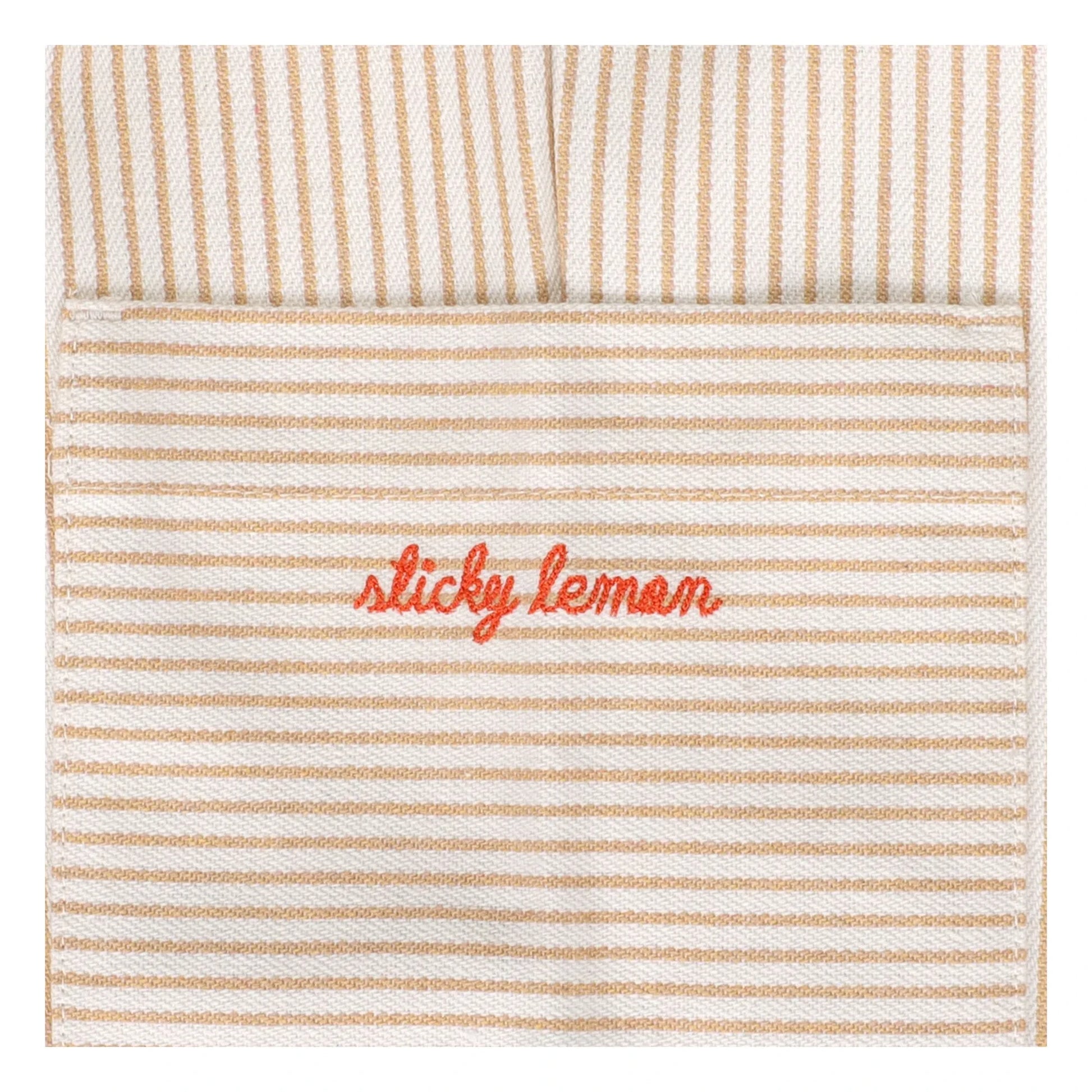 Sticky Lemon - Striped Lemon Dungarees | White