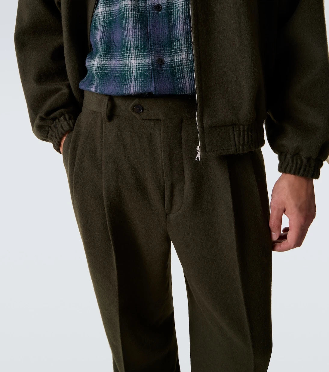 Auralee - Camel hair flannel straight pants