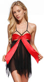 Mesh Bow Bust Babydoll