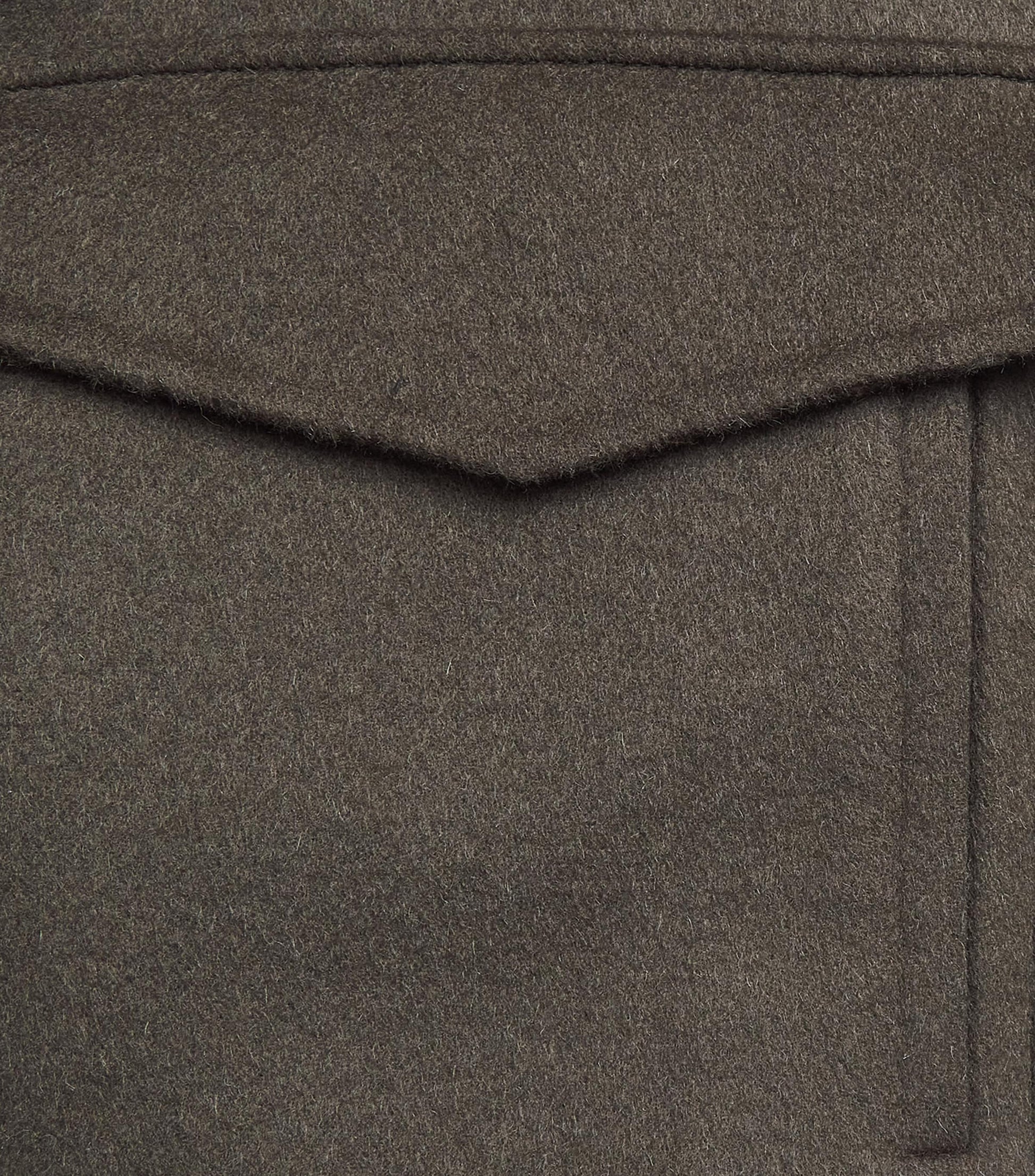 Yves Salomon Beige Wool-Cashmere Fur-Trim Jacket