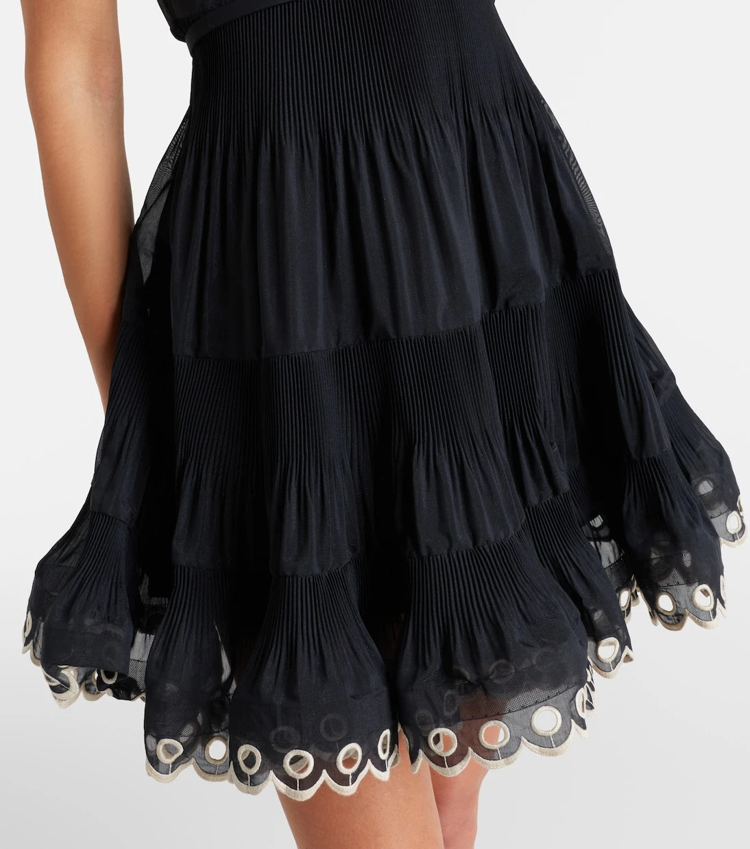Zimmermann - Embroidered ruffled minidress