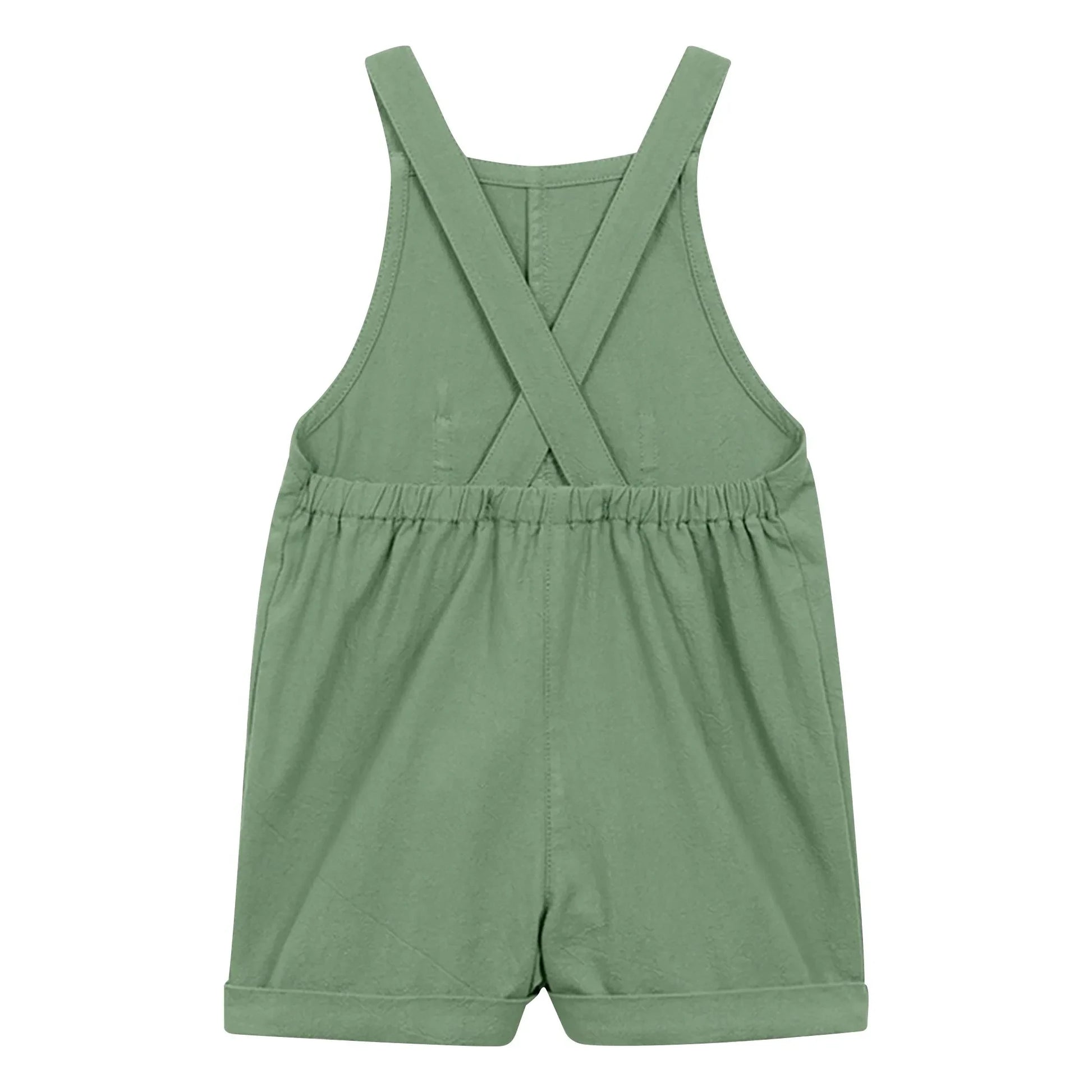 Arsène et Les Pipelettes - Plain Short Dungarees | Khaki