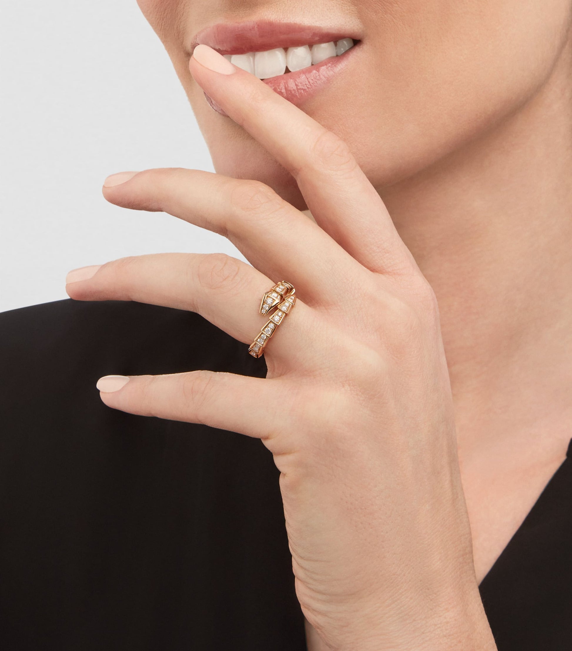 Yellow Gold and Diamond Serpenti Viper Ring