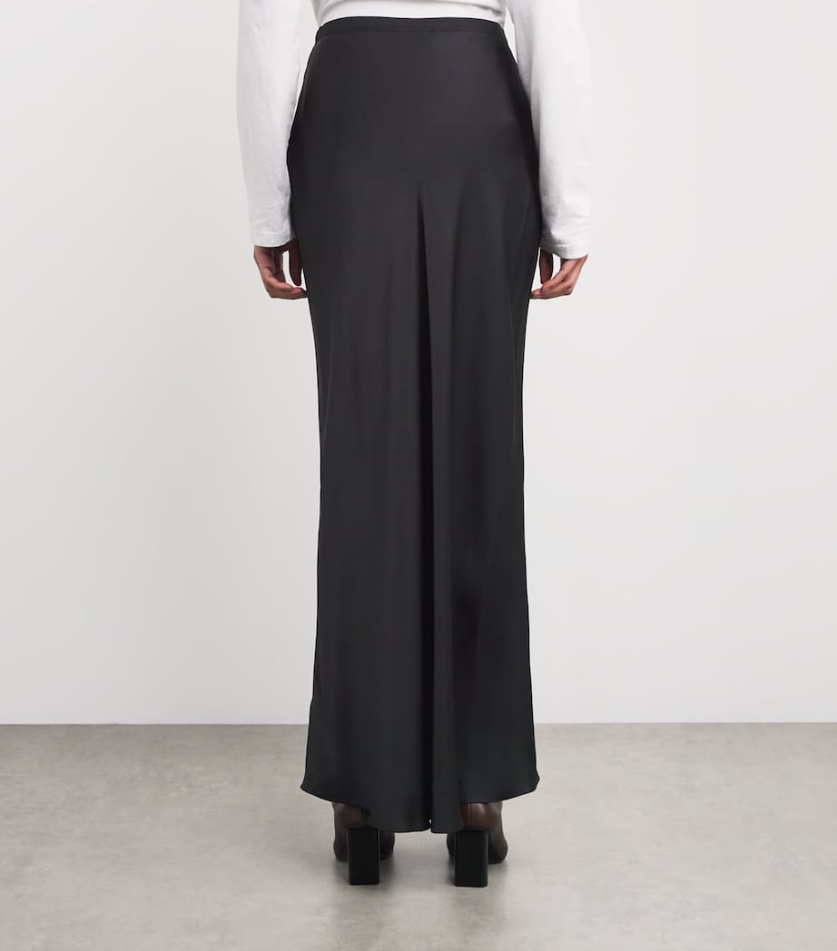 ANINE BING Black Silk Bar Maxi Skirt