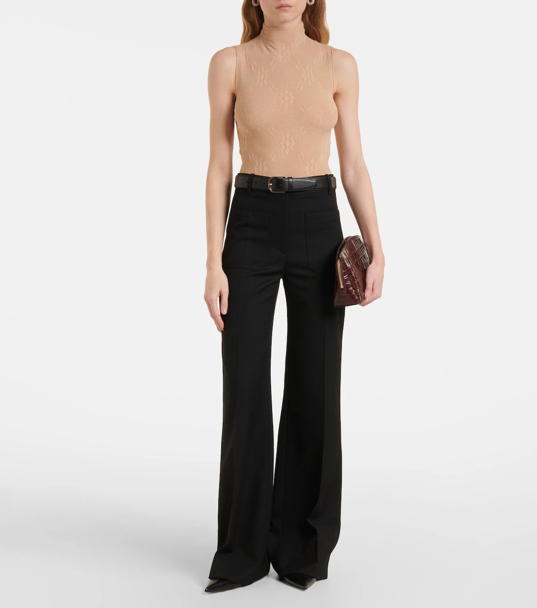 Victoria Beckham - Sheer high-neck lace bodysuit