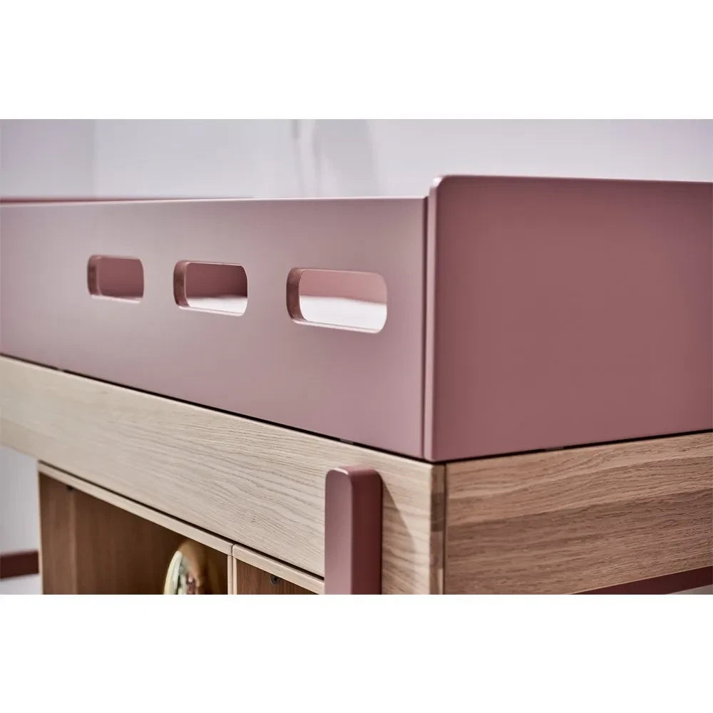 Flexa - Popsicle Mid-Height Bed With Storage Ladder 90x200cm | Pink