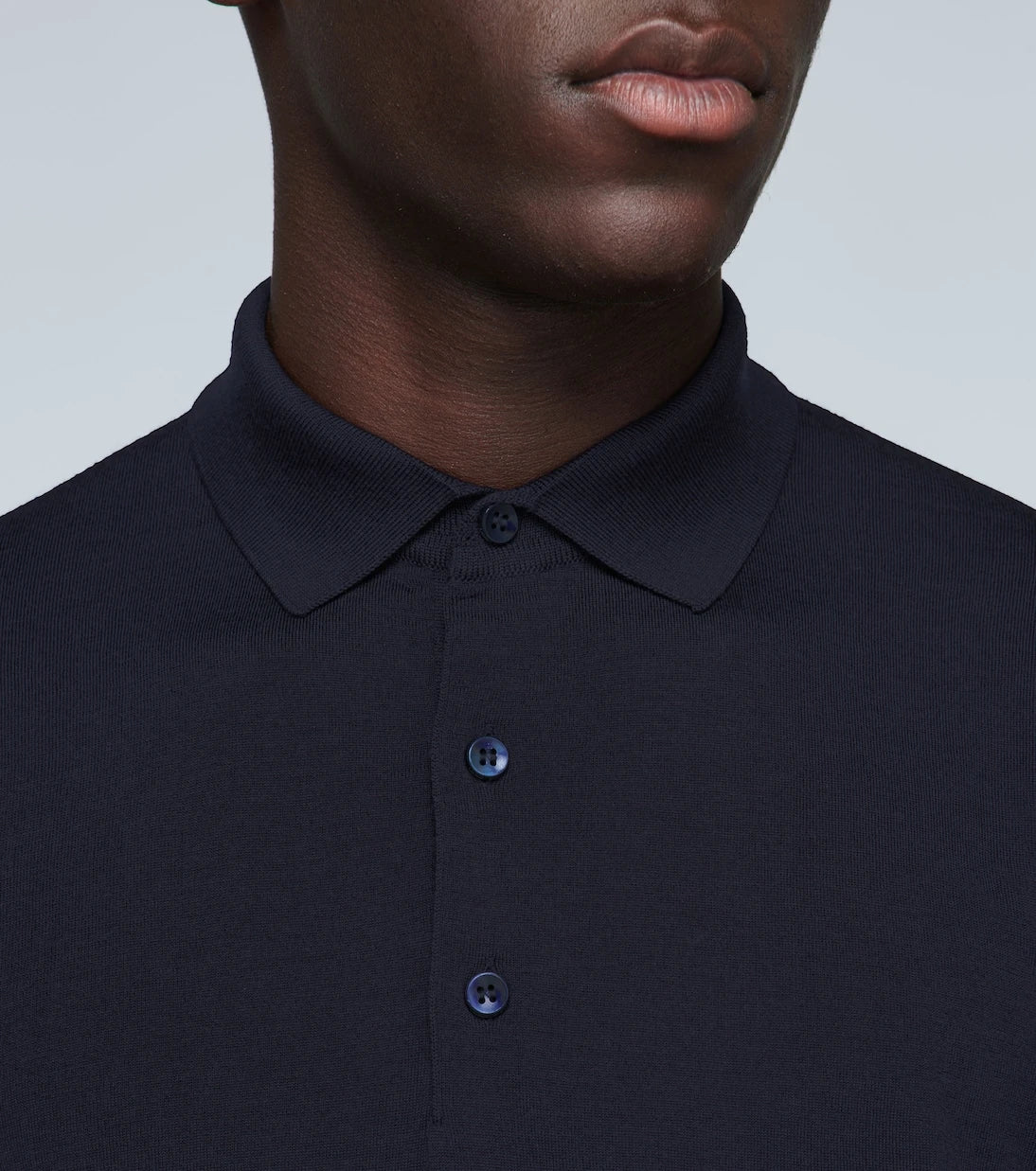 Loro Piana - قميص بولو صوف بأكمام طويلة