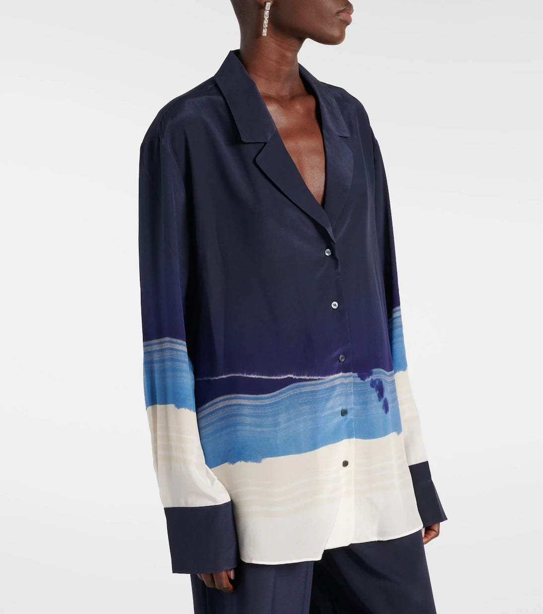 SIR - Mariner printed silk crêpe de chine shirt