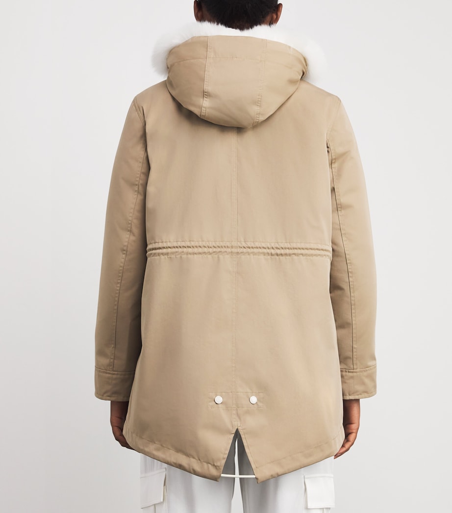 Yellow Fox-Rabbit Blended-Cotton Parka (72cm)