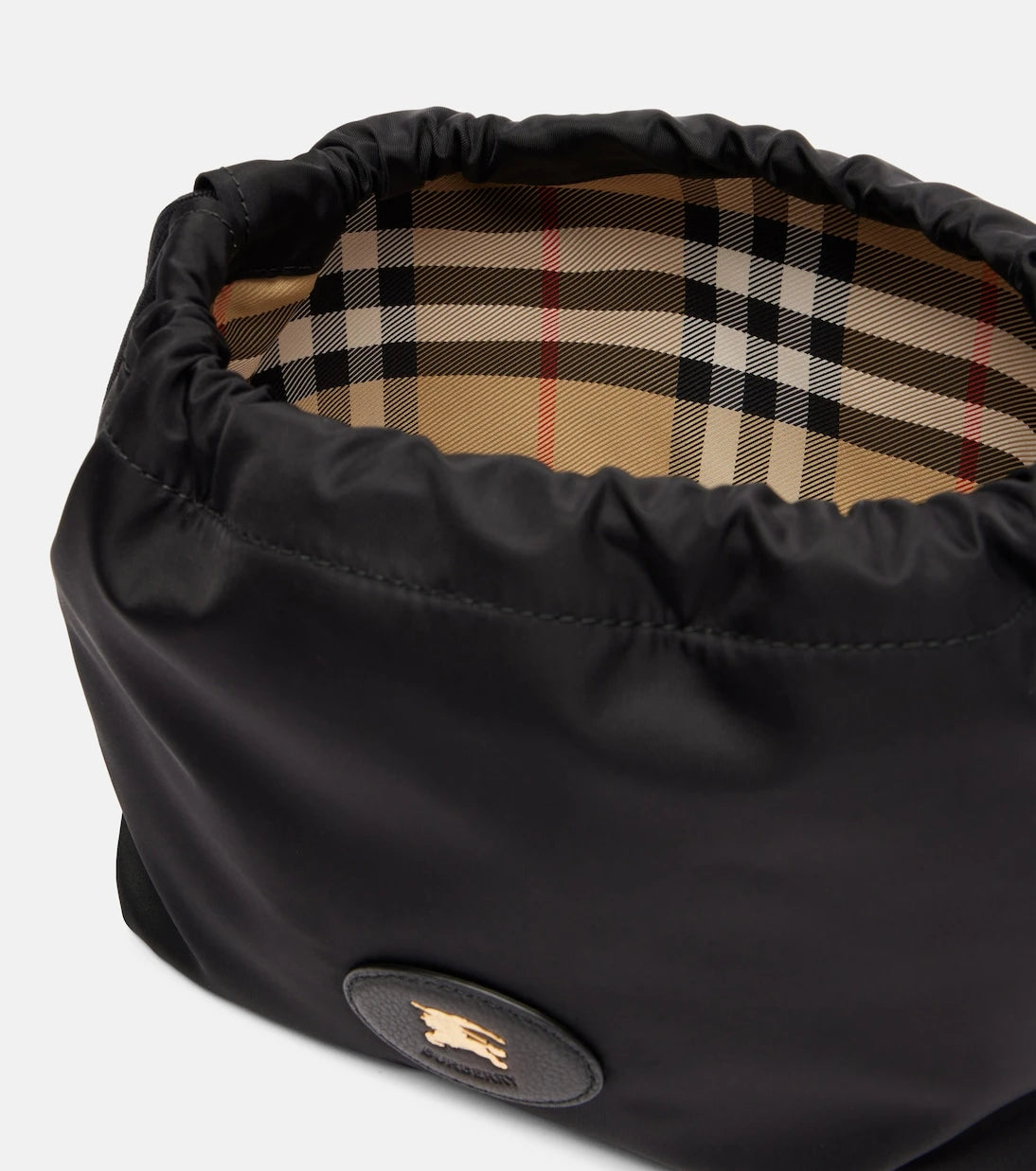 Burberry - Reversible leather-trimmed pouch
