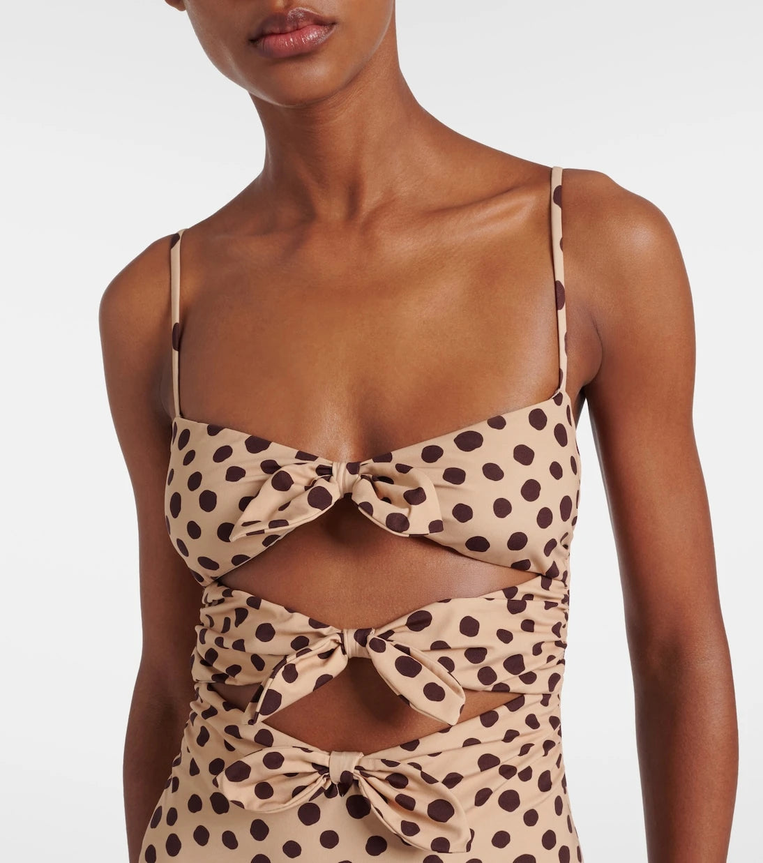 Valentino - Polka-dot cutout swimsuit