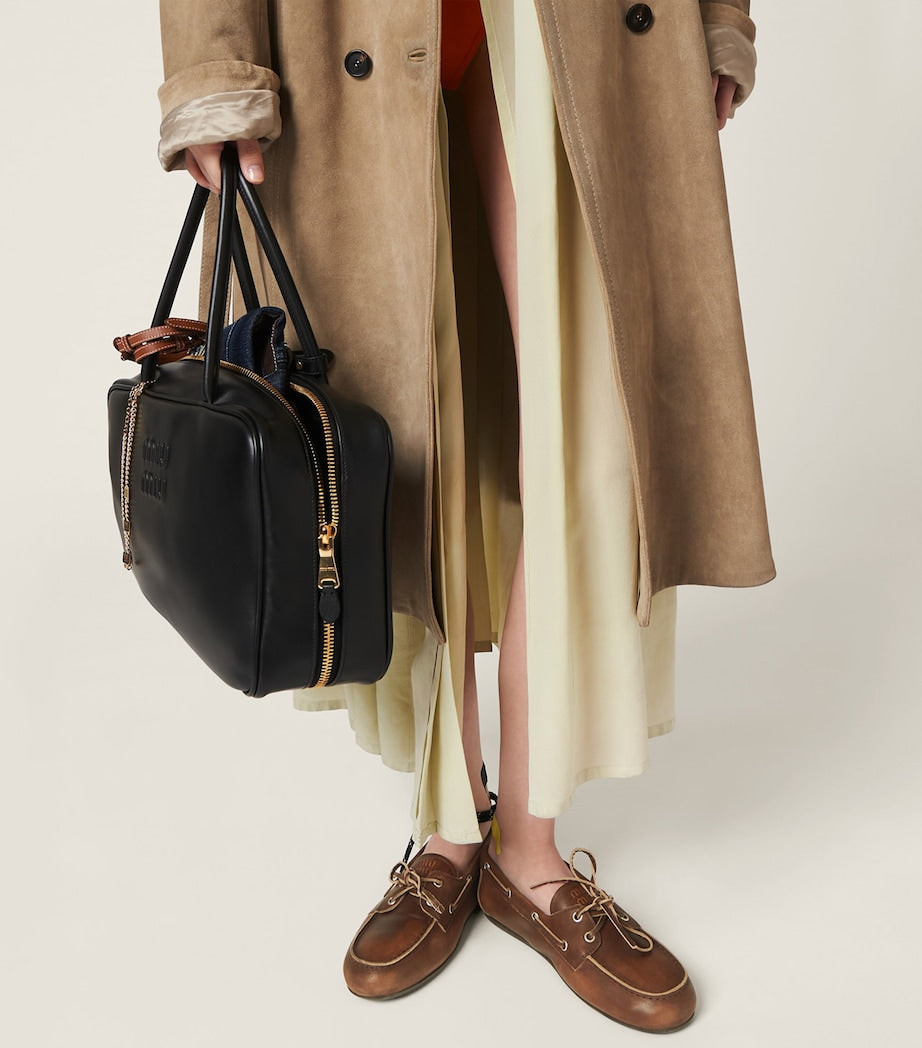 Brown Bleached Leather Loafers