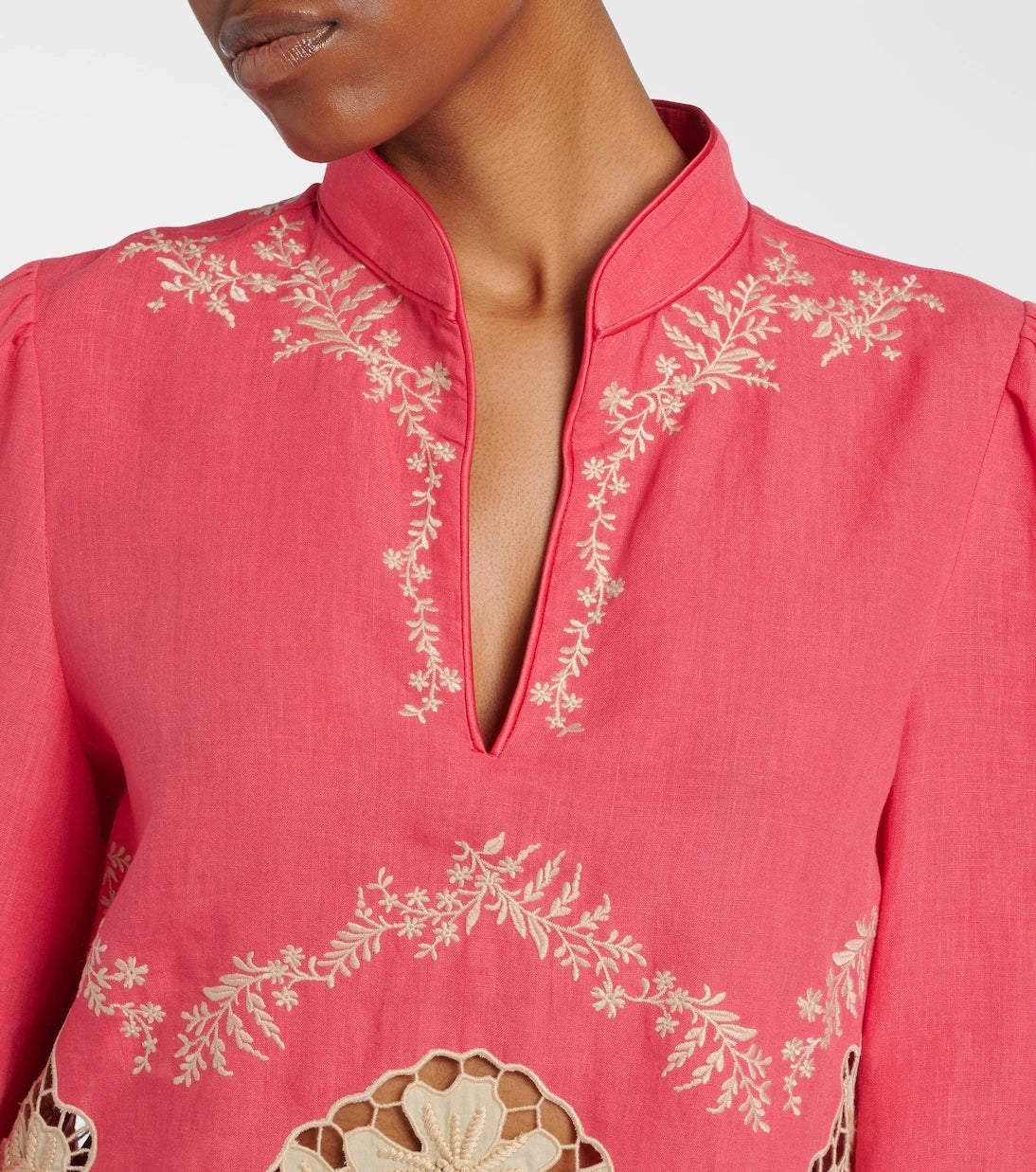 Valentino - Embroidered linen shirt