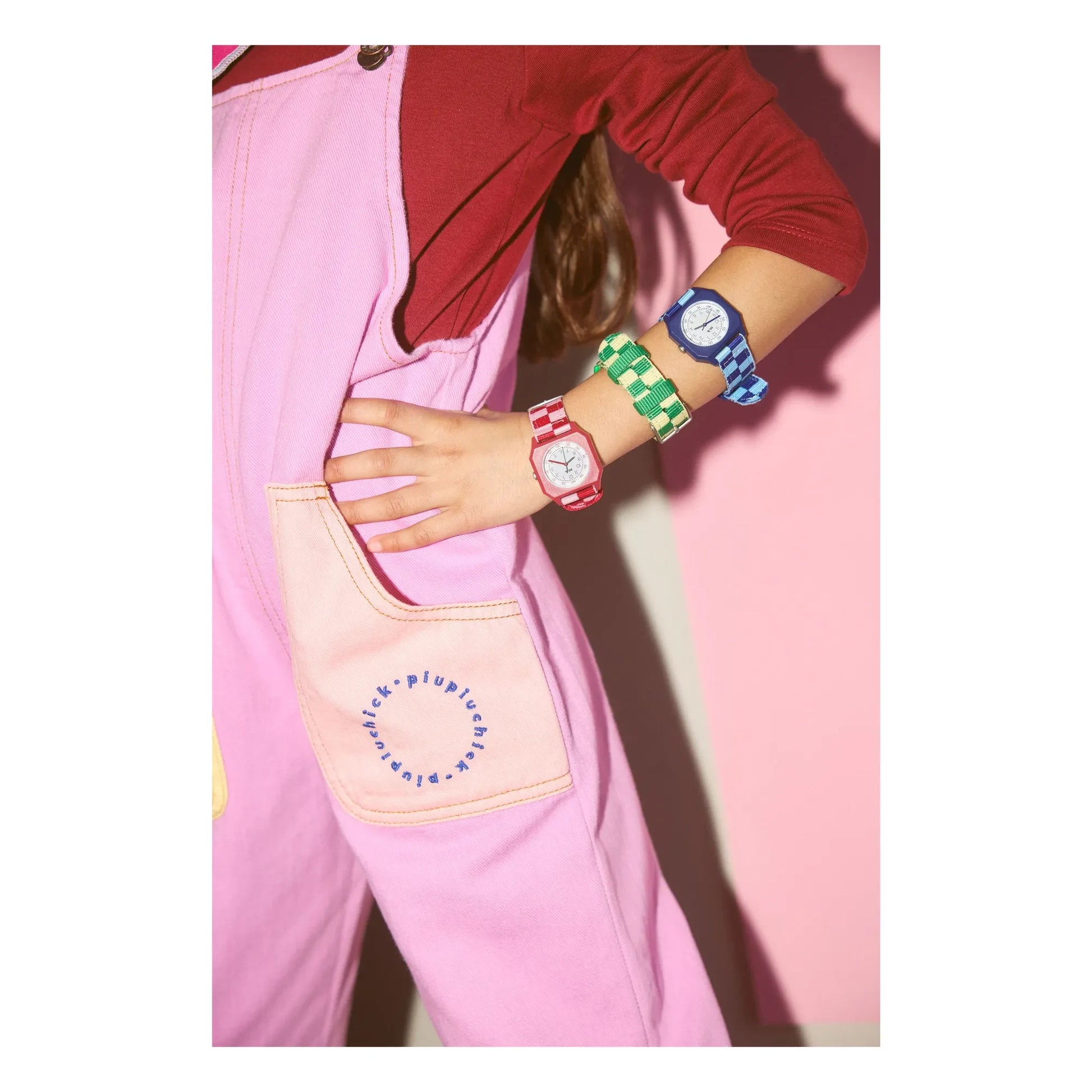 Mini Kyomo - Damier Raspberry Icecream Watch | Pink