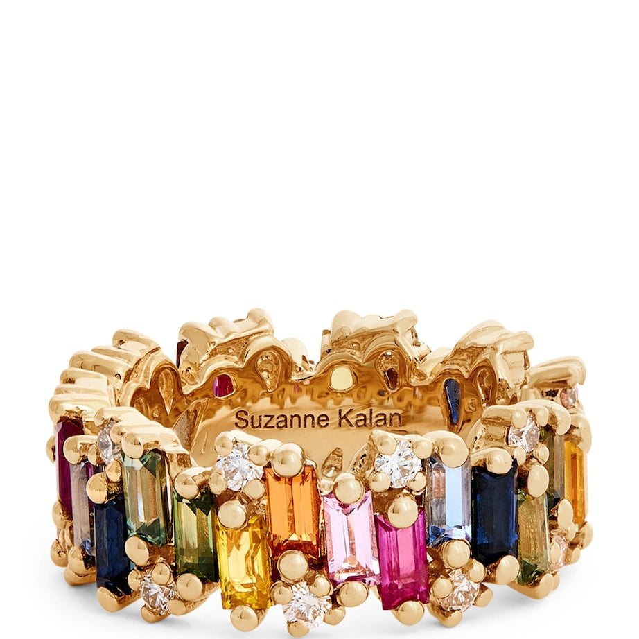 Suzanne Kalan Yellow Gold, Diamond and Sapphire Shimmer Audrey Ring