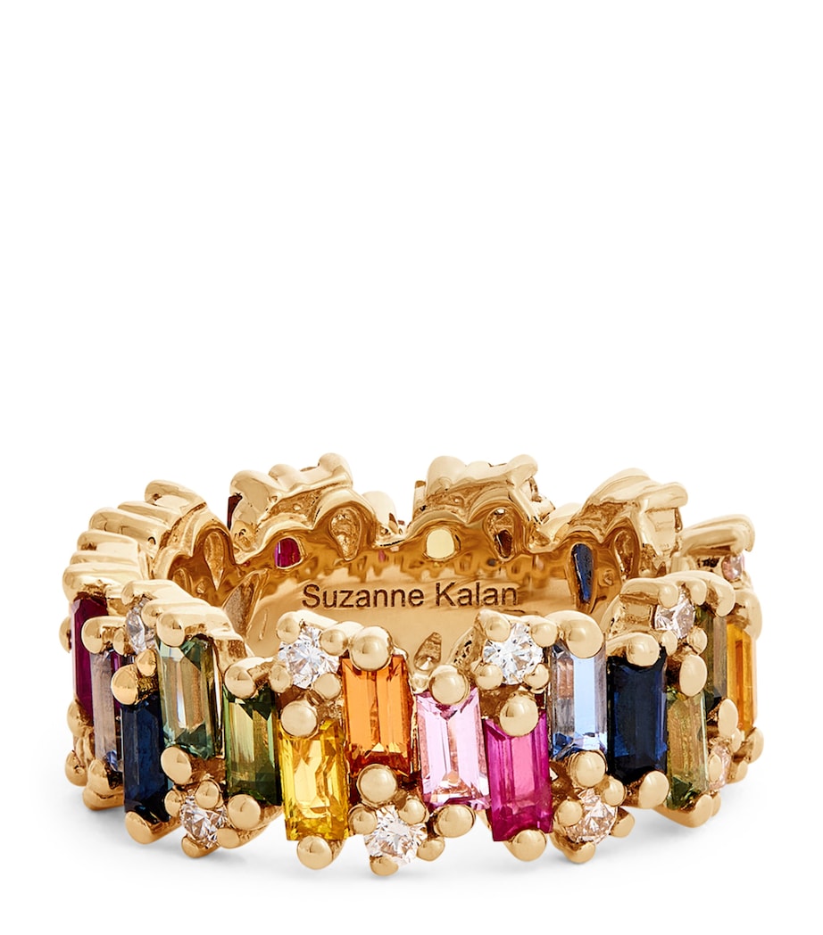 Suzanne Kalan Yellow Gold, Diamond and Sapphire Shimmer Audrey Ring