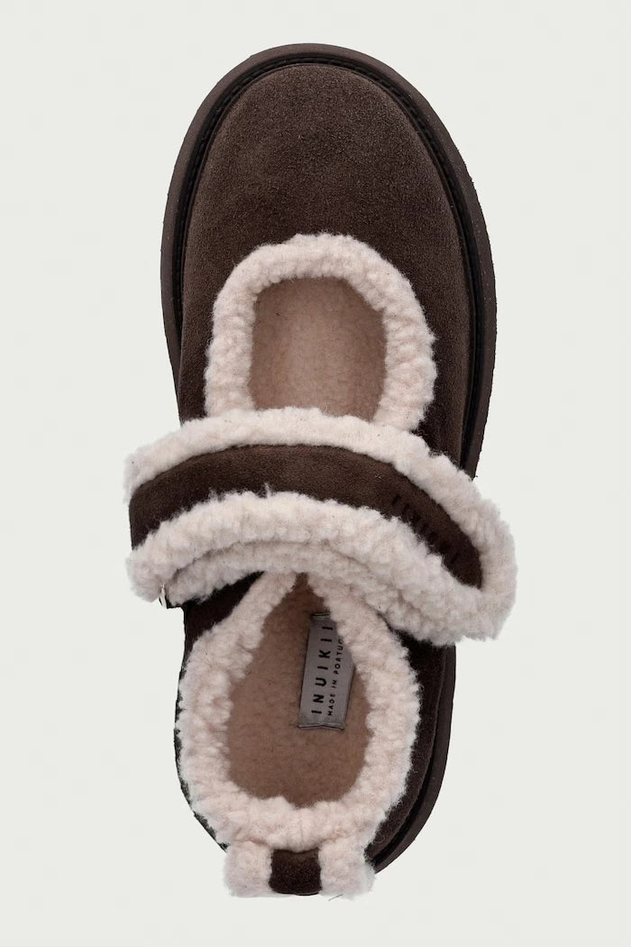 Inuikii Süet Shearling M.J. Balerinler