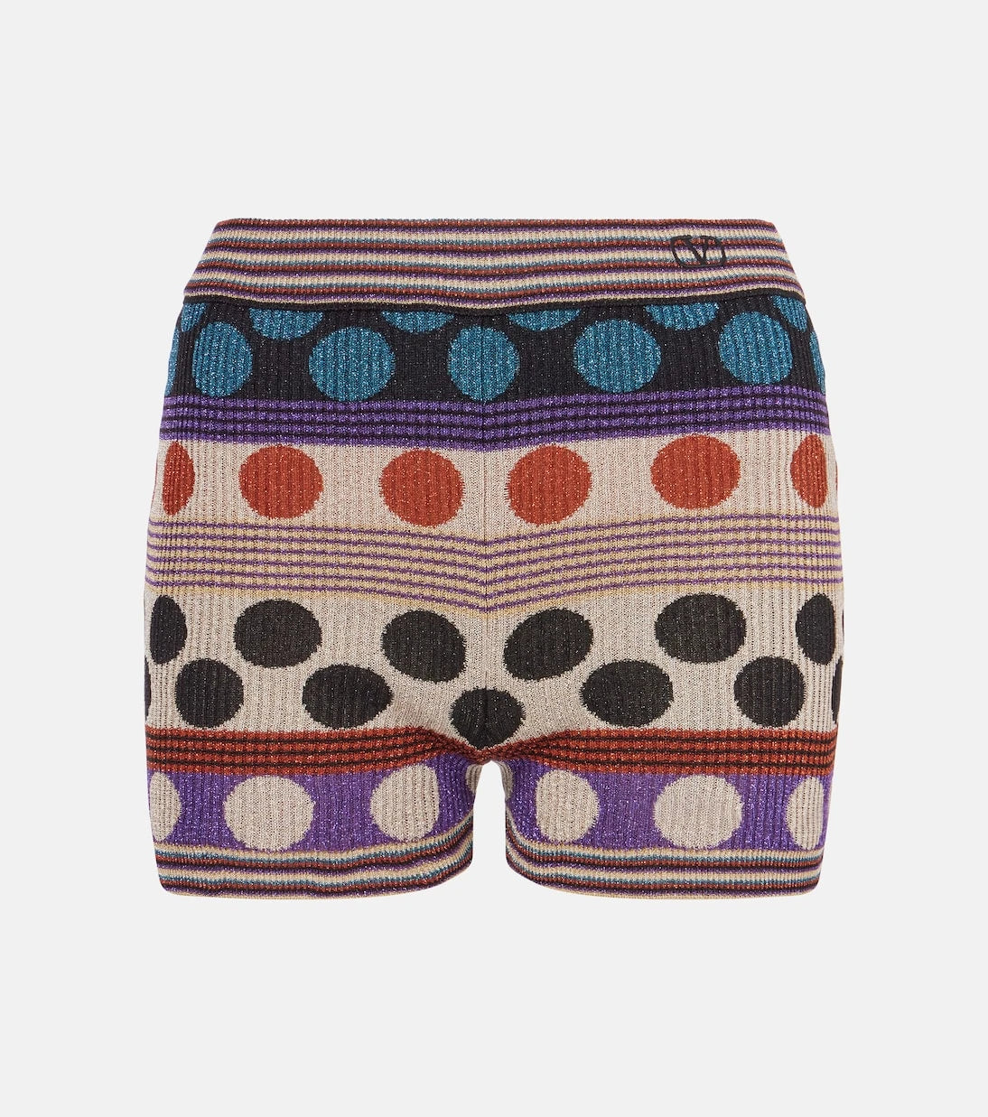 Valentino - Polka-dot jacquard lamé shorts