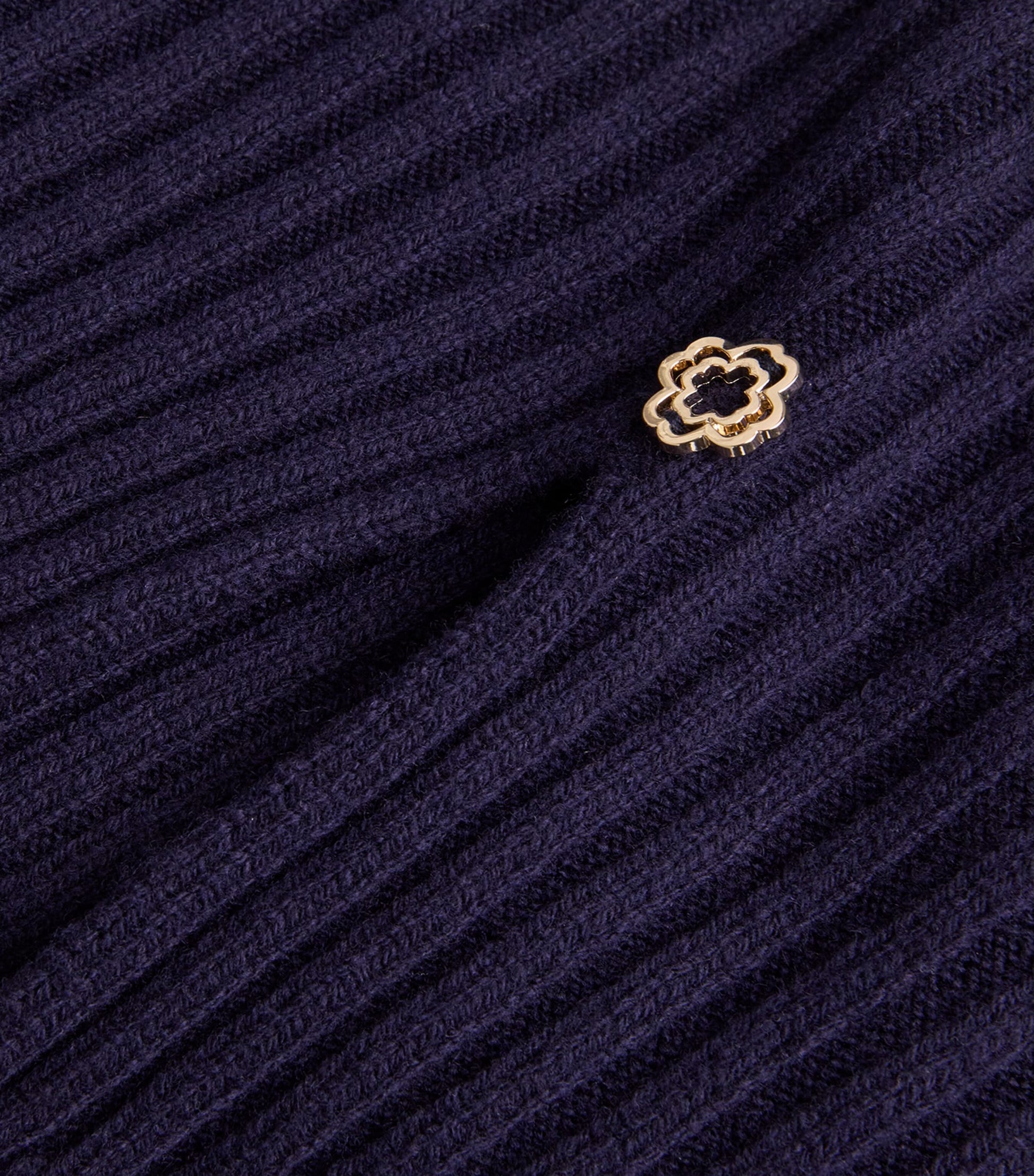 Wool Ribbed Maxi Dress NAVY