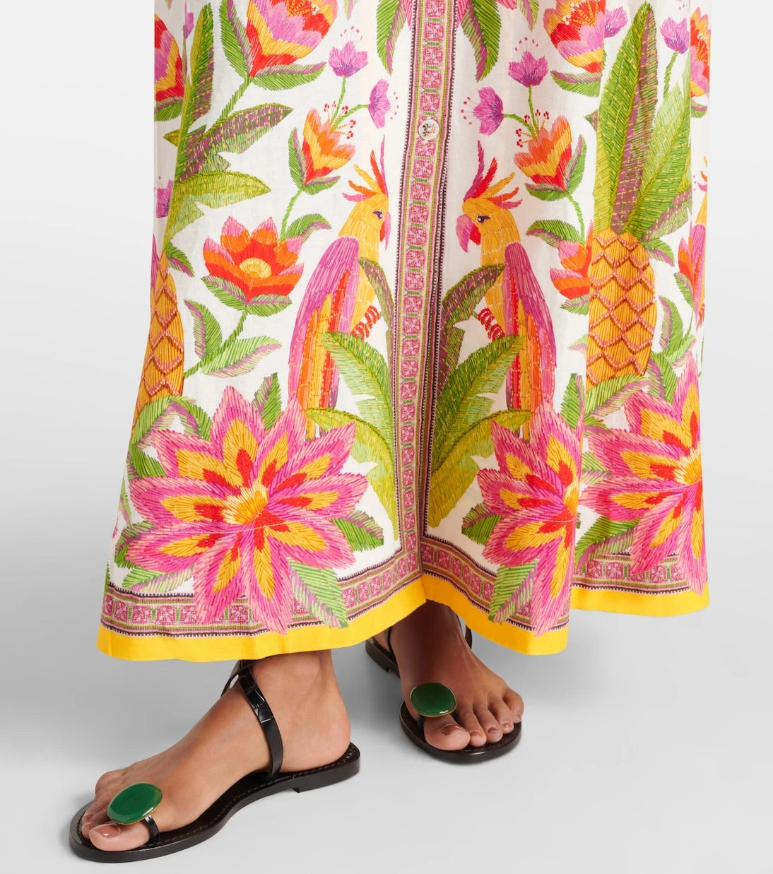 Farm Rio - Ararais linen-blend maxi dress