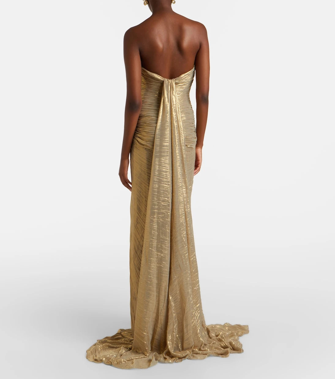 Marmar Halim - Caped pleated bustier gown