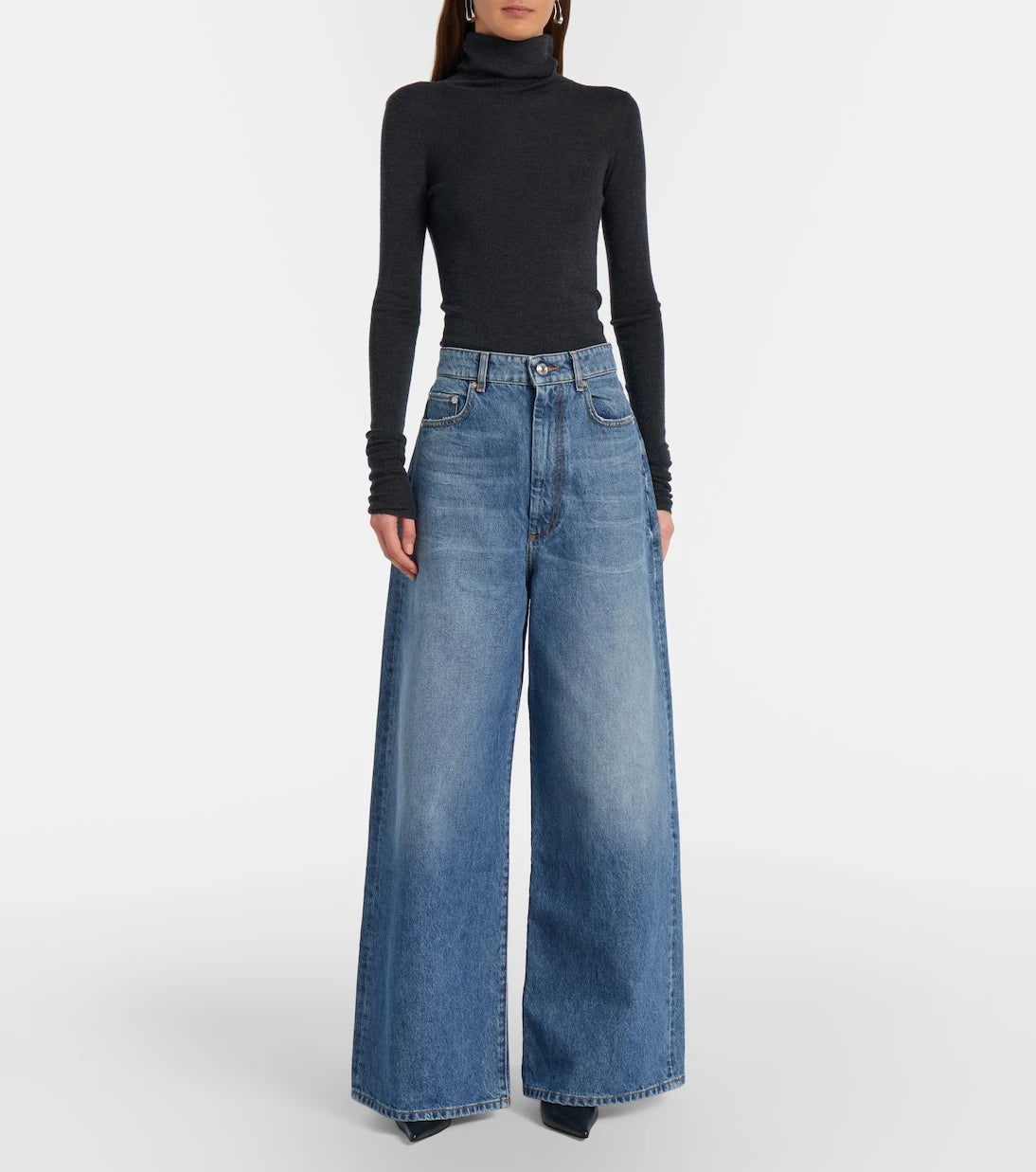Sportmax - Dangri faded wide-leg jeans