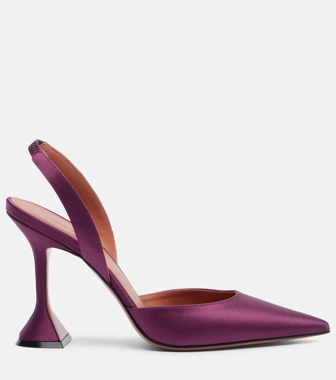 Amina Muaddi - Holli 95 satin slingback pumps