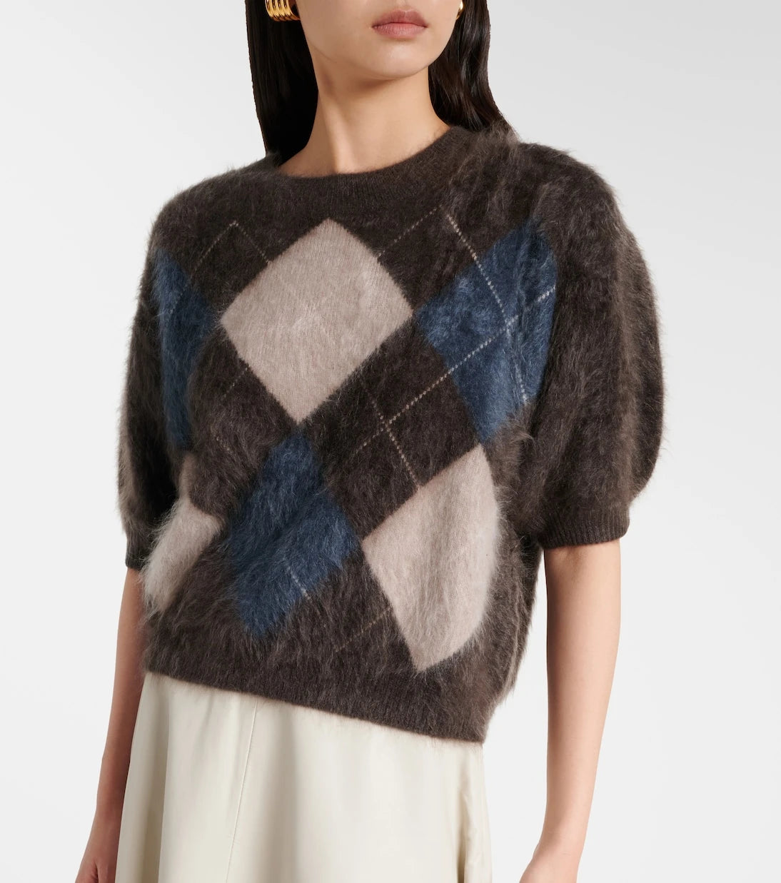 Lisa Yang - Juniper argyle knitted cashmere top