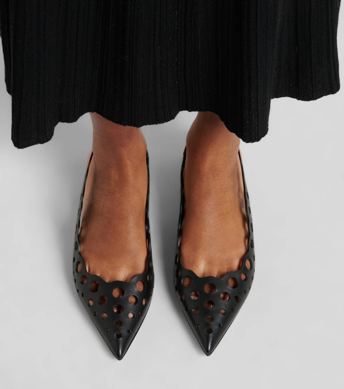 Gianvito Rossi - Cutout leather slingback flats