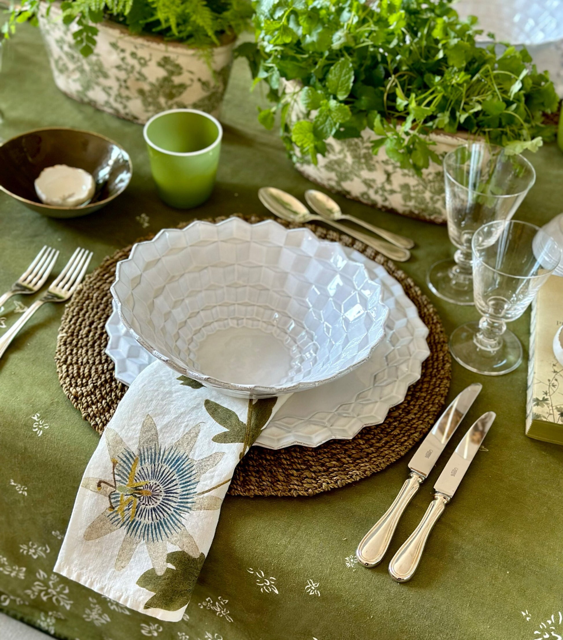 Summerill & Bishop Set of 6 Linen Tisane Herb Garden Napkins (50cm x 50cm)