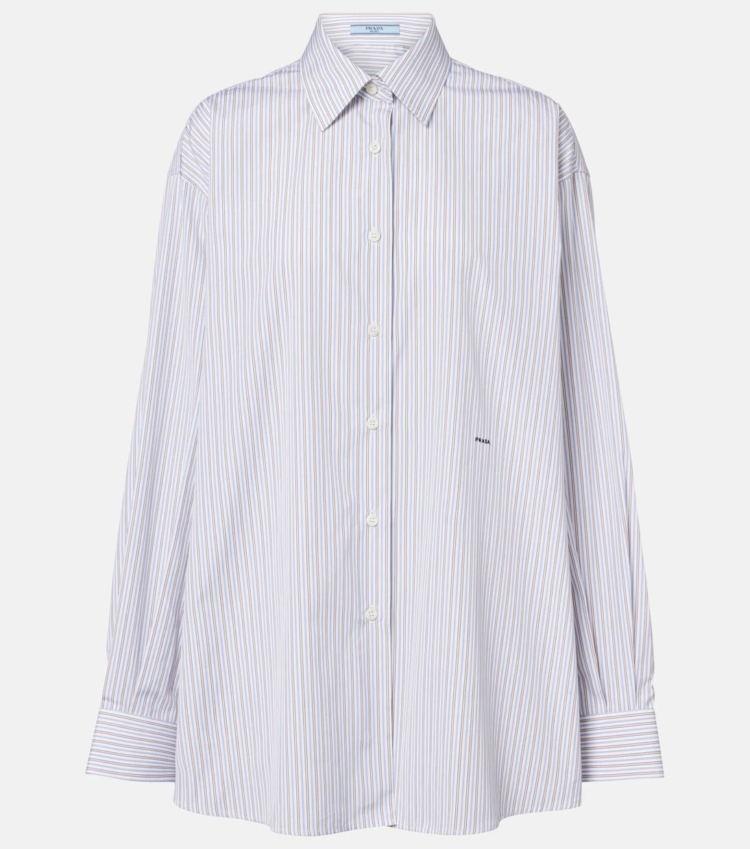 Prada - Striped oversized cotton poplin shirt
