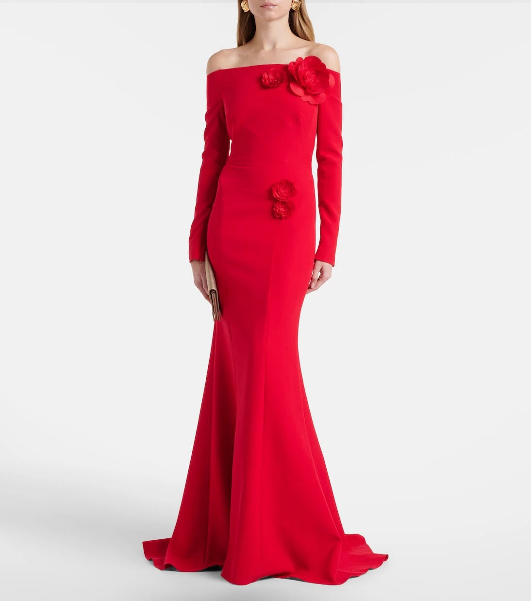 Safiyaa - Rory floral-appliqué crêpe gown