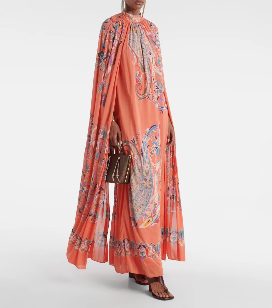 Etro - Paisley caped gown