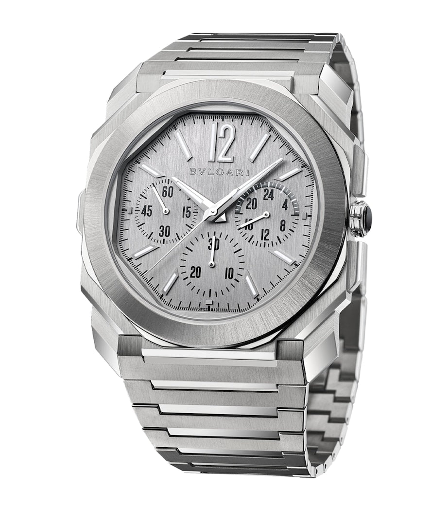Bvlgari Stainless Steel Octo Finissimo Chronograph GMT Watch 43mm
