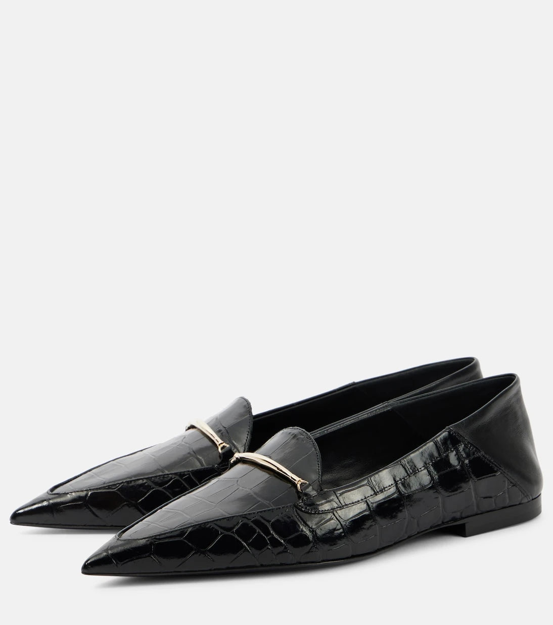 Victoria Beckham - Morsetto croc-effect leather loafers