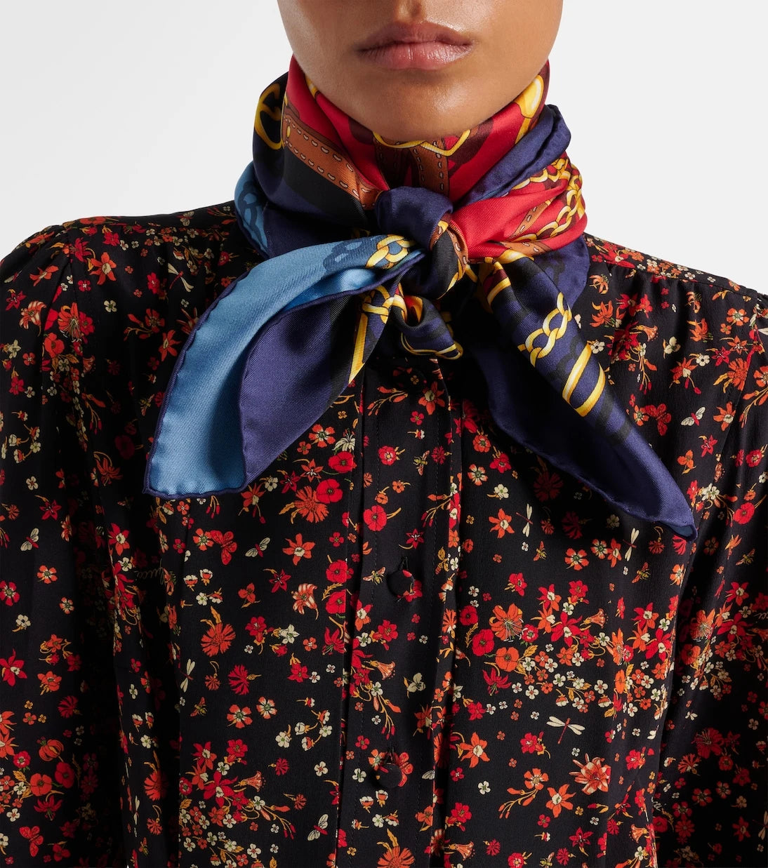 Gucci - Printed reversible silk twill scarf