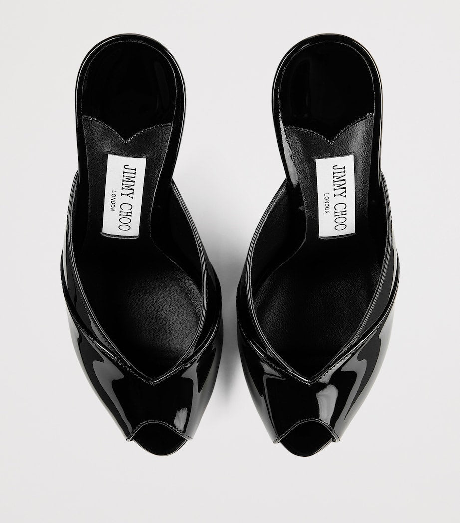 Jimmy Choo Black Brigitte 100 Patent Leather Mules