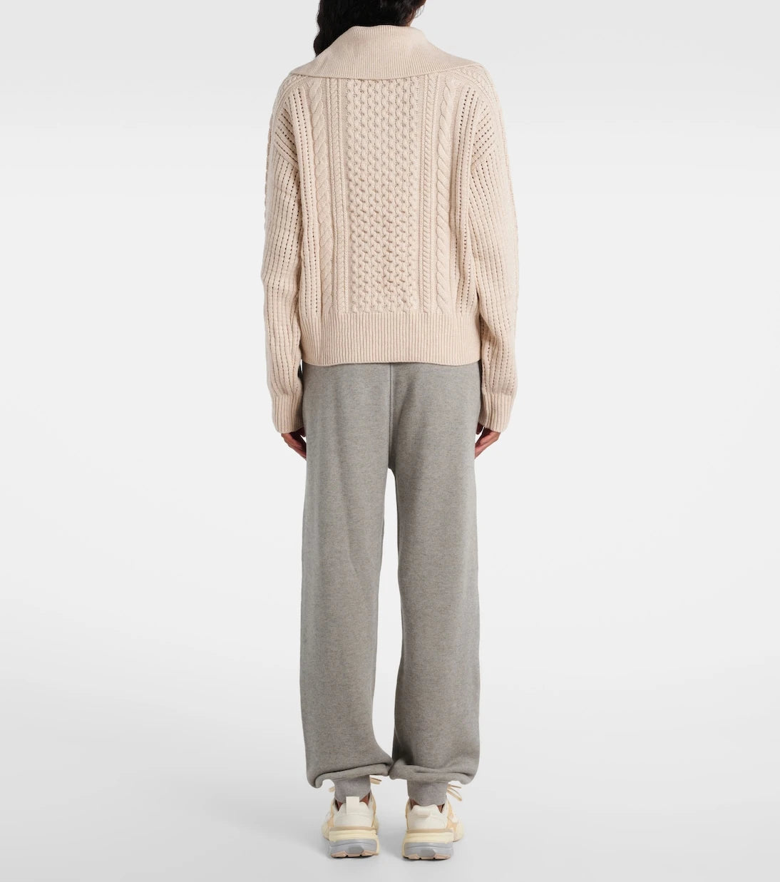 Varley - Camello cable-knit half-zip sweater