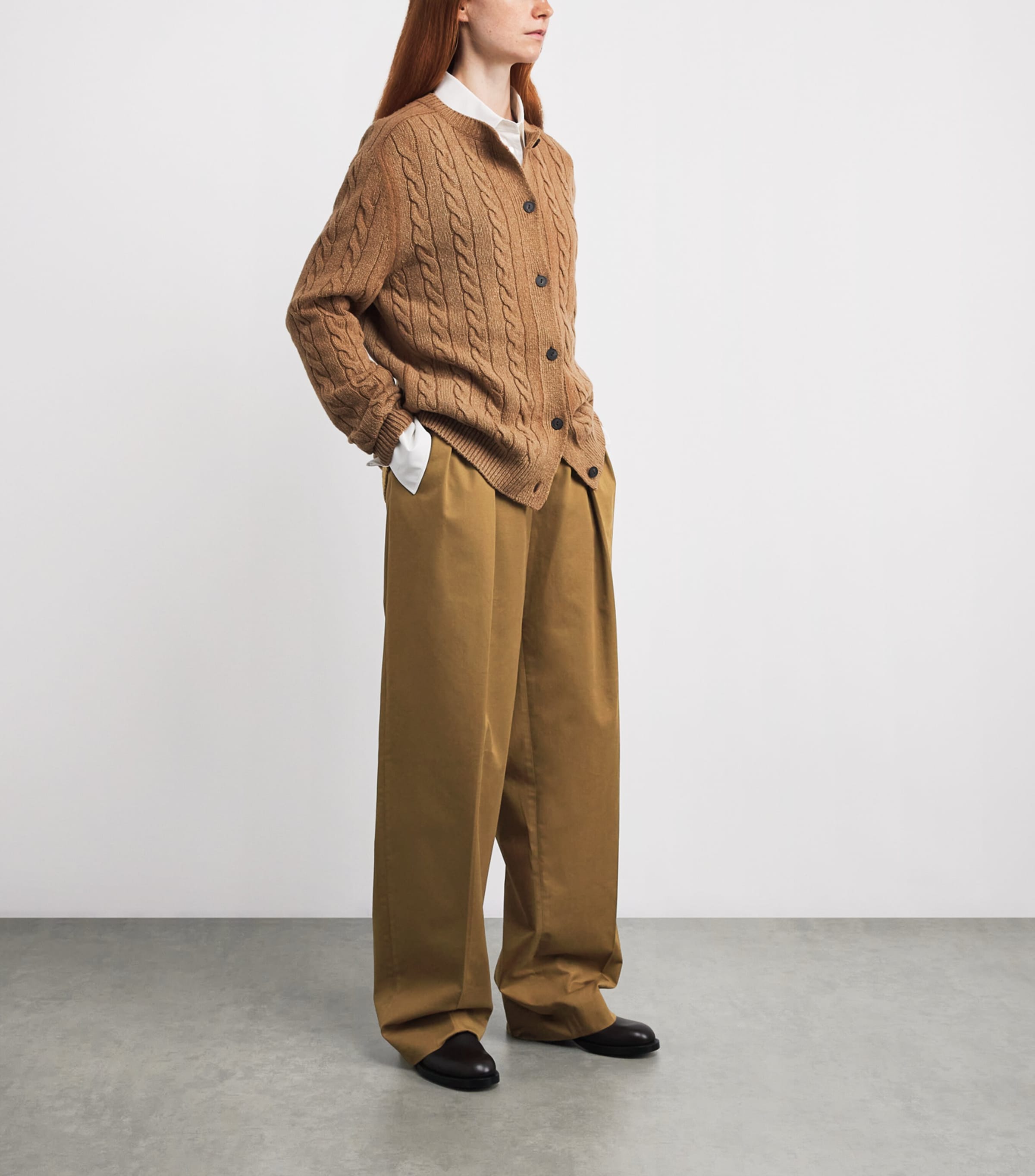 Brown Igor Wide-Leg Tailored Trousers