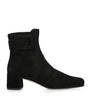 Roger Vivier Black Suede Très Vivier Polly Ankle Boots 45