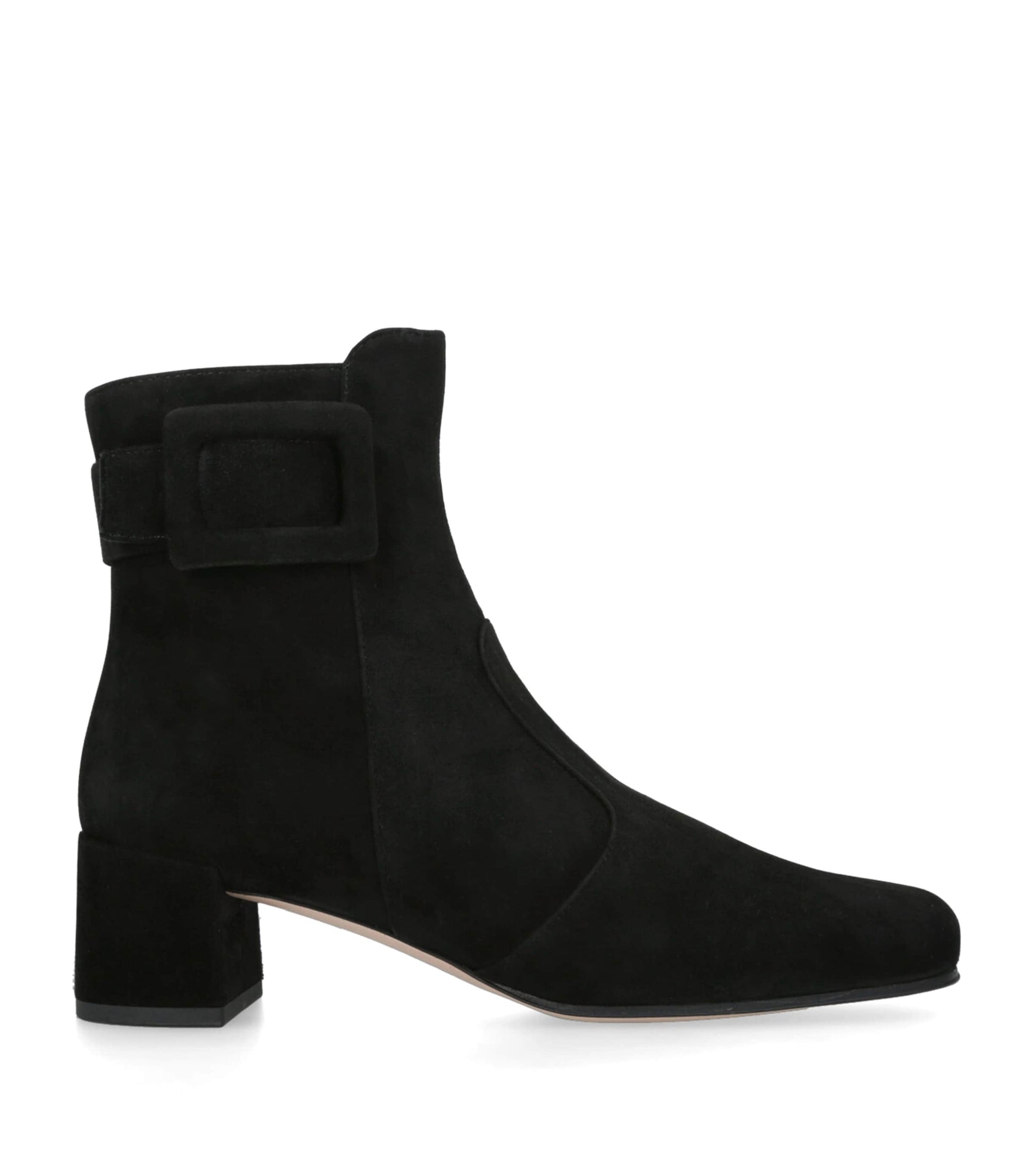 Roger Vivier Black Suede Très Vivier Polly Ankle Boots 45