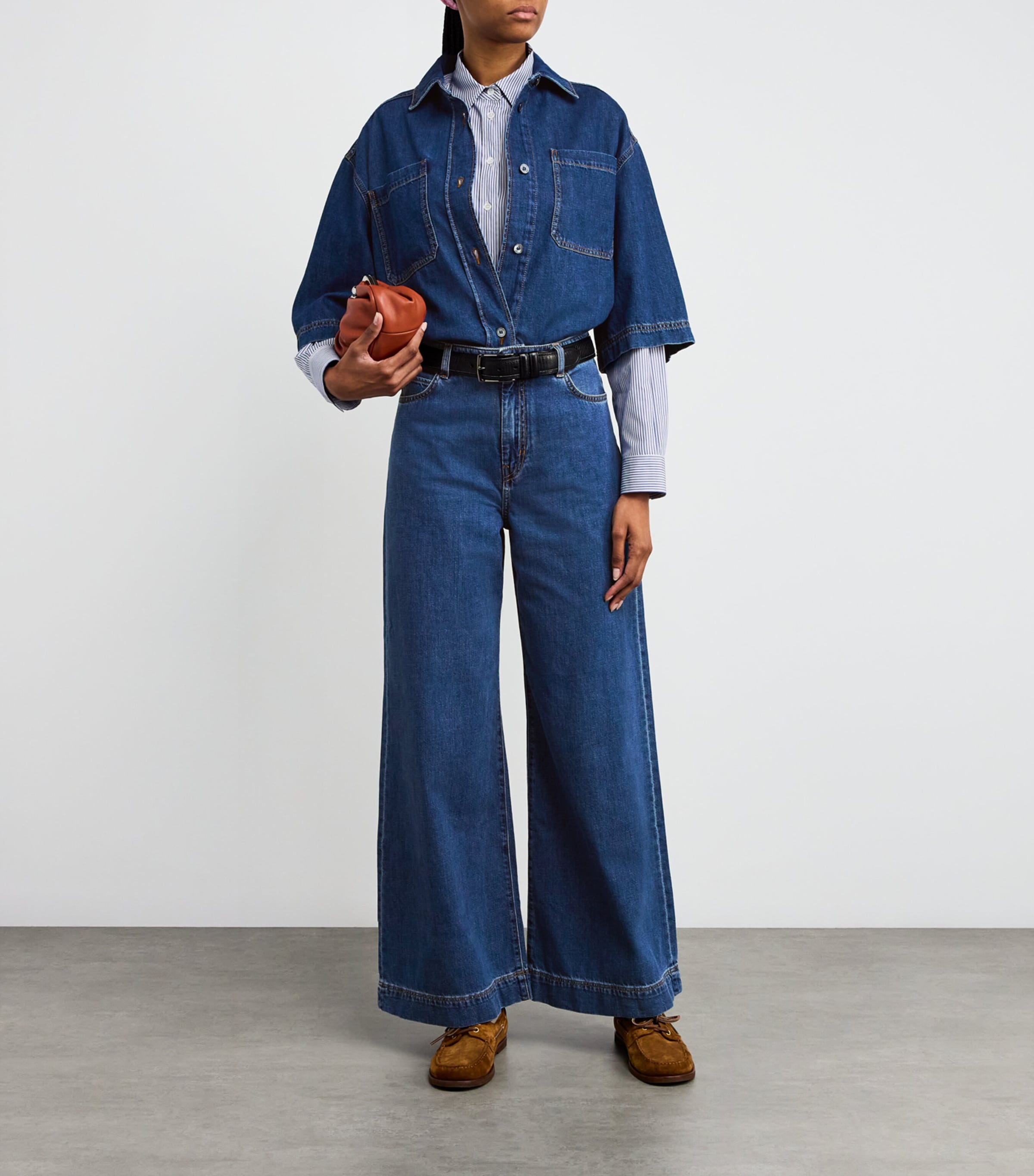 Weekend Max Mara Blue Cropped Denim Shirt