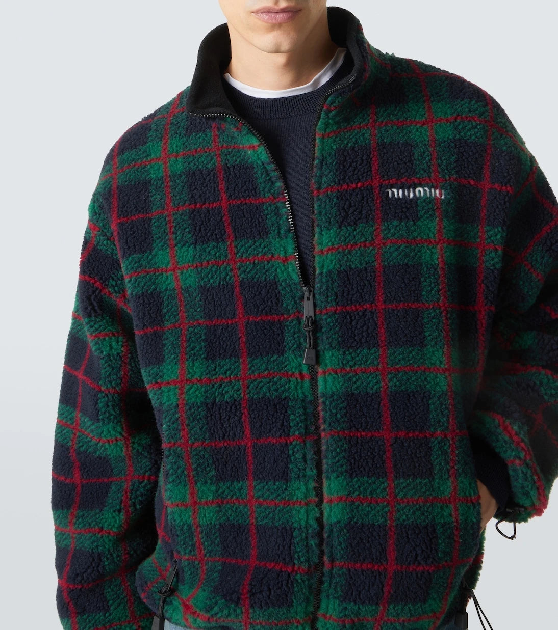 Miu Miu - Checked teddy jacket